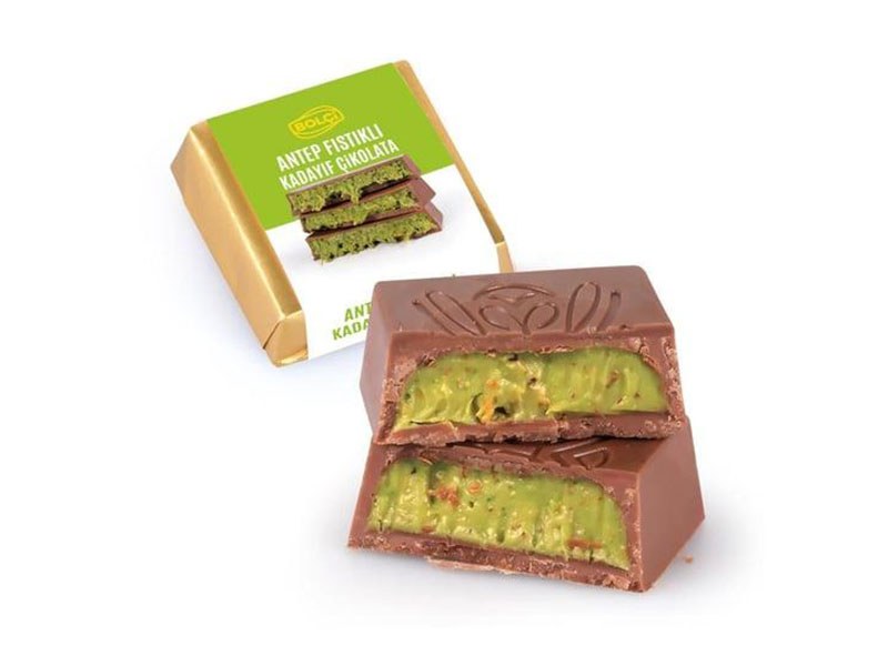Milk Chocolate Filled with Kataif and Antep Pistachios 16g
