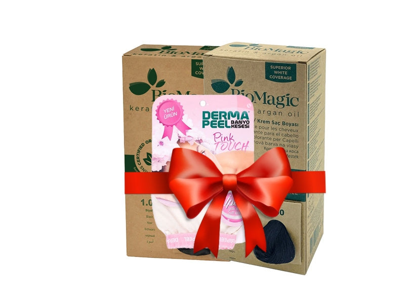 PRETTY Biomagic Hair Color Set with Pure Silk Glove, Natural Black