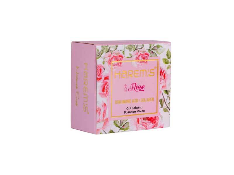 Harems Rose Soap Bar 120 g - Floral Scented Cleansing Soap