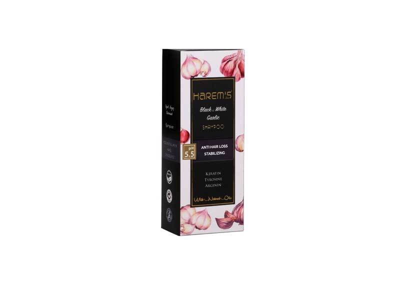 Harems Black & White Garlic Shampoo 350 ml - Nourishing Hair Cleanser