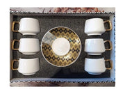 Paçi Porcelain Coffee Cup Set (6 Pieces) – Elegant Espresso & Arabic Coffee Cups