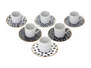 Porland Fractal Coffee Set 12-Piece Porcelain Set
