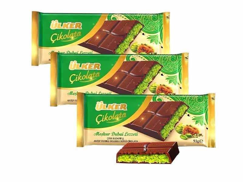 Ulker Dubai Chocolate Bar with Antep Pistachio 93g – Elmarasi.com