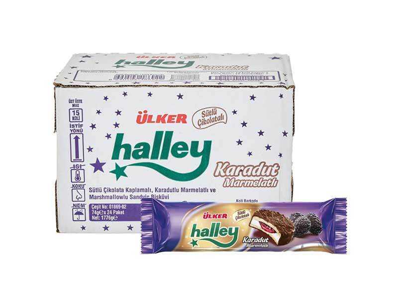 Halley Mini Ulker Halley Mini Blackberry Filled Biscuits 74g (Pack of 24 ...
