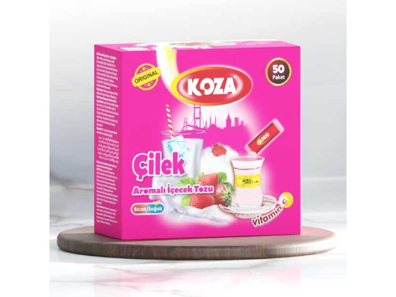 Koza Strawberry Flavored Powder Drink Mix Sachets (50 Pack)
