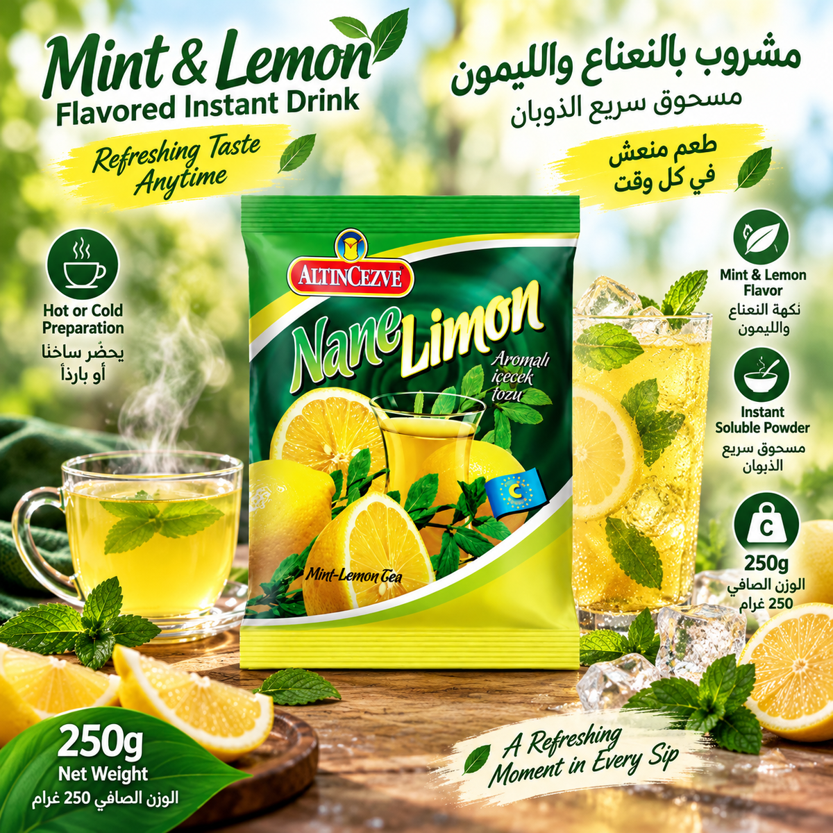 Altıncezve Mint & Lemon Flavored Instant Drink Powder - 250g