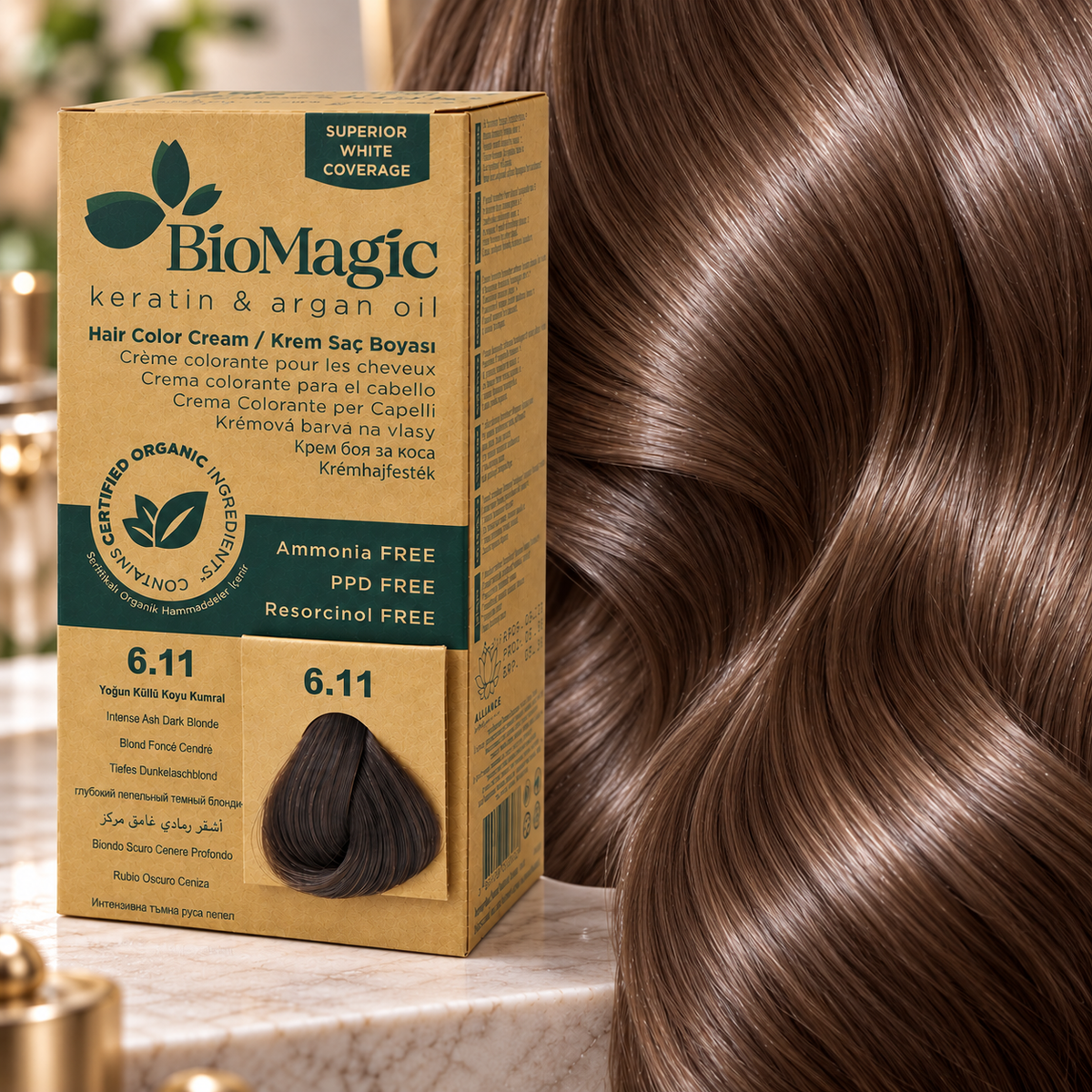 BioMagic 6.11 Intensive Dark Blonde Permanent Hair Color Kit - 60 ml