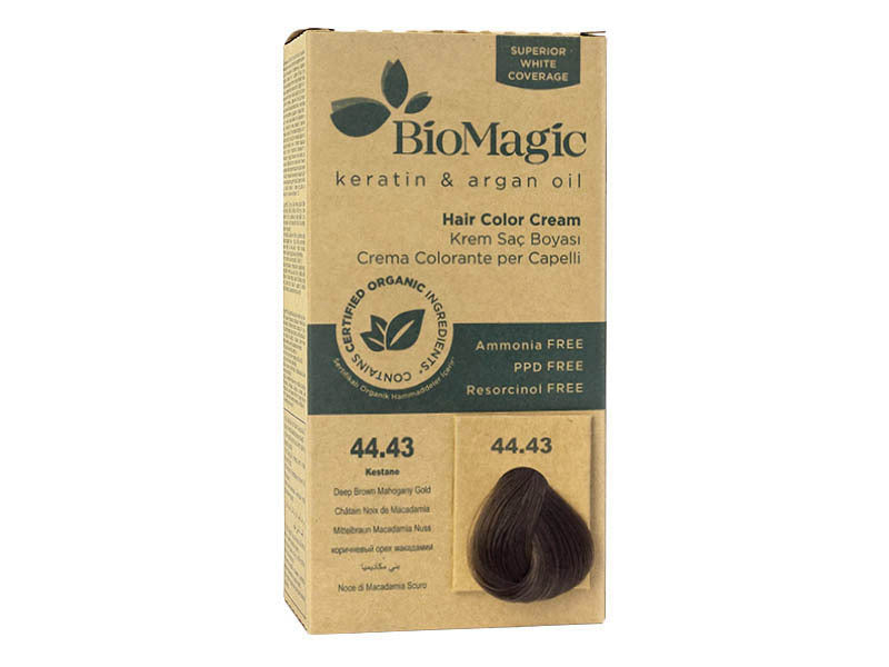 BioMagic Organic Hair Color 44.43 Intense Golden Mahogany Brown