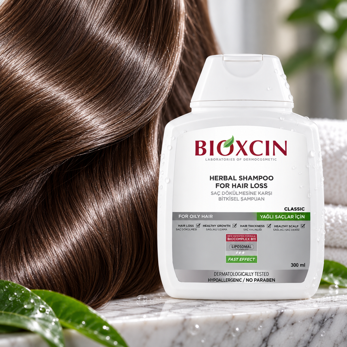Bioxcin Classic Anti-Hair Loss Shampoo for Oily Hair with BioComplex B11 - 300 ml
