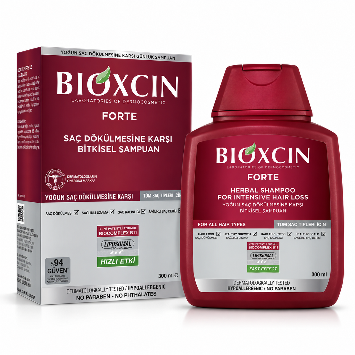 Bioxcin Forte Anti-Hair Loss Shampoo for All Hair Types - 300 ml