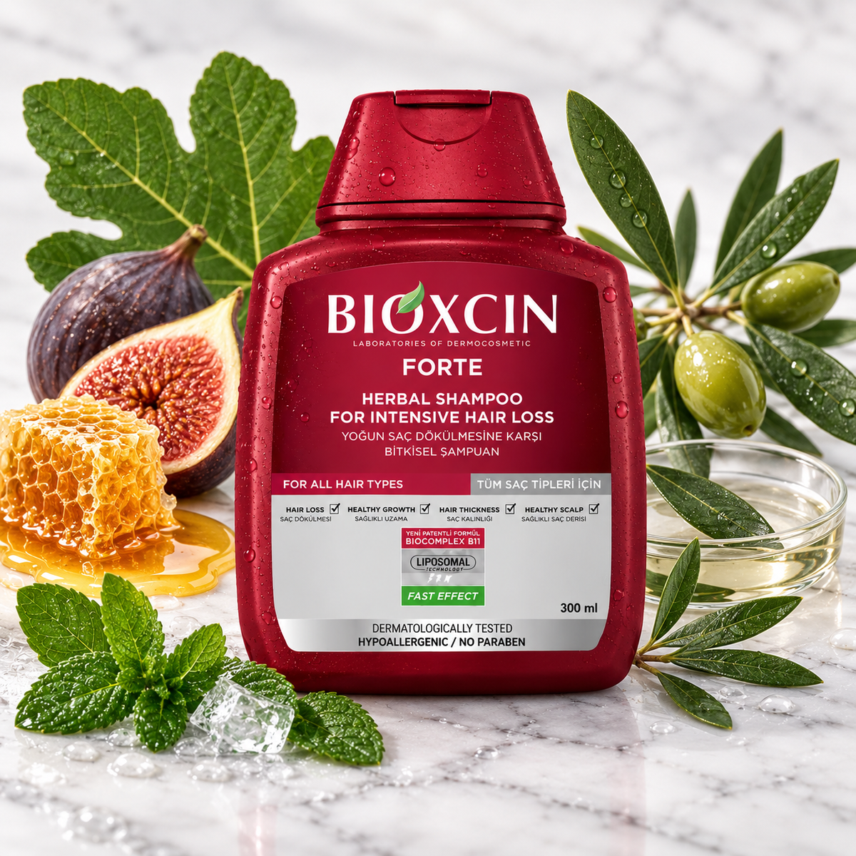 Bioxcin Forte Anti-Hair Loss Shampoo for All Hair Types - 300 ml
