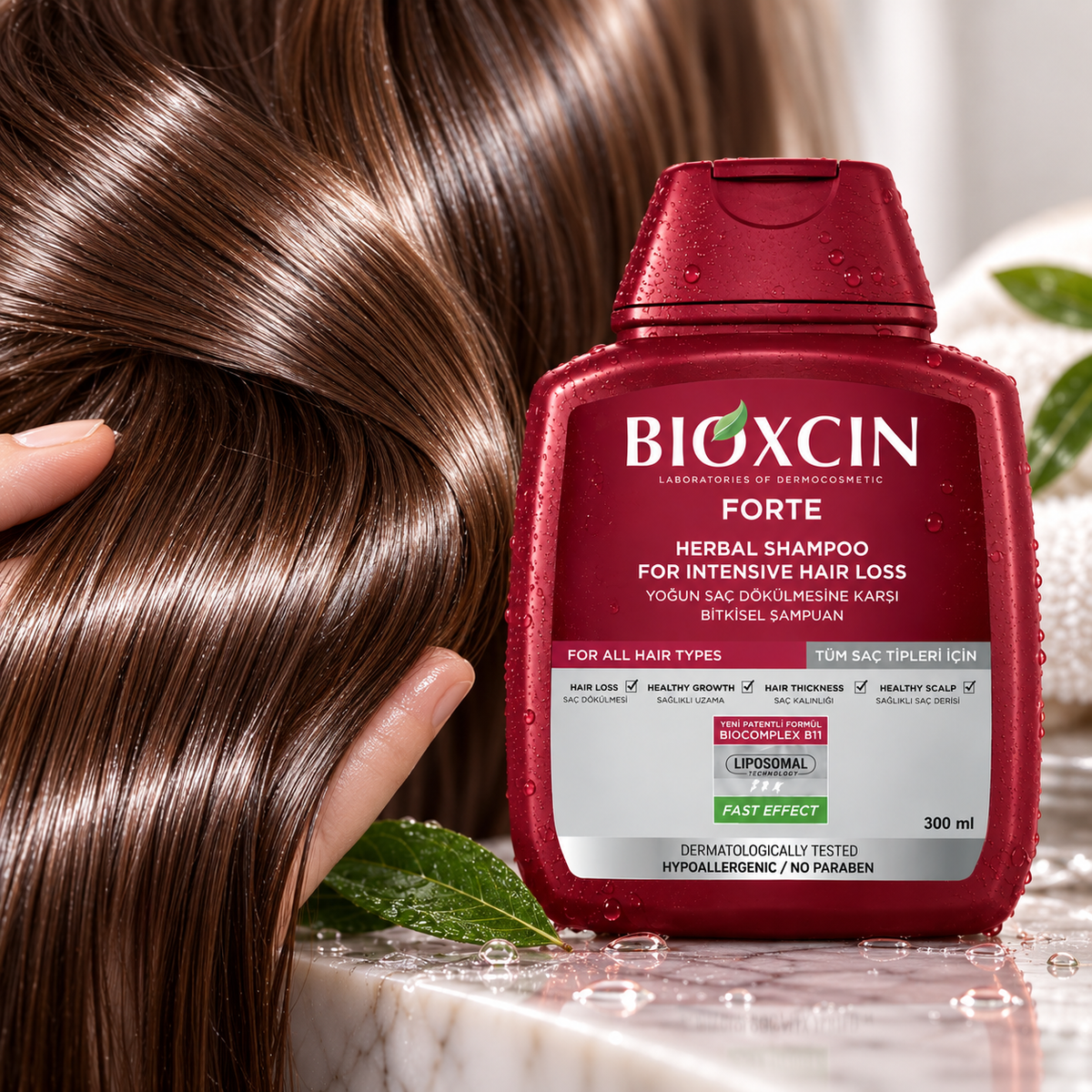 Bioxcin Forte Anti-Hair Loss Shampoo for All Hair Types - 300 ml