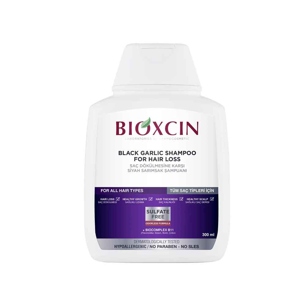 Bioxcin Black Garlic Shampoo for Thinning Hair – All Hair Types 300 ml