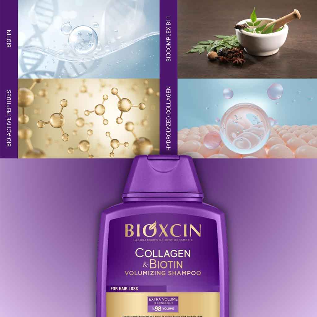 شامبو بيوكسين بالكولاجين والبيوتين - لجميع أنواع الشعر 