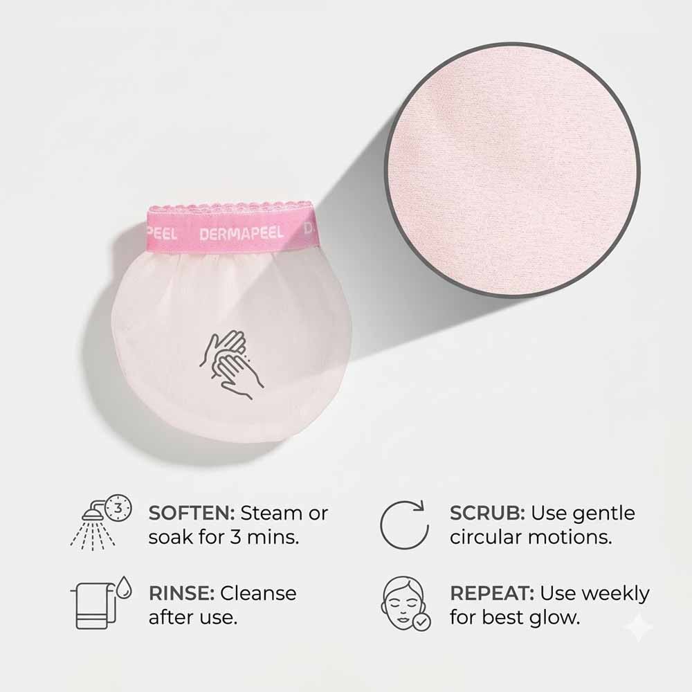 Derma Peel Silk Bath Mitt for Sensitive Skin Exfoliating Body Glove