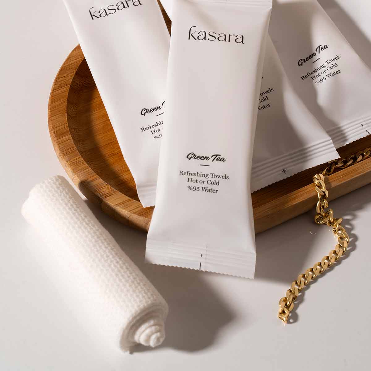 Kasara Green Tea Scented Towel Alcohol-Free - Hot or Cold Use