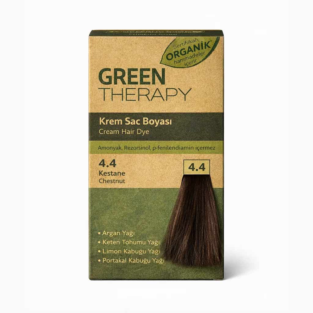 Green Therapy Hair Dye Cream 4.4 Chestnut - Rich Chestnut Color Hair Cream