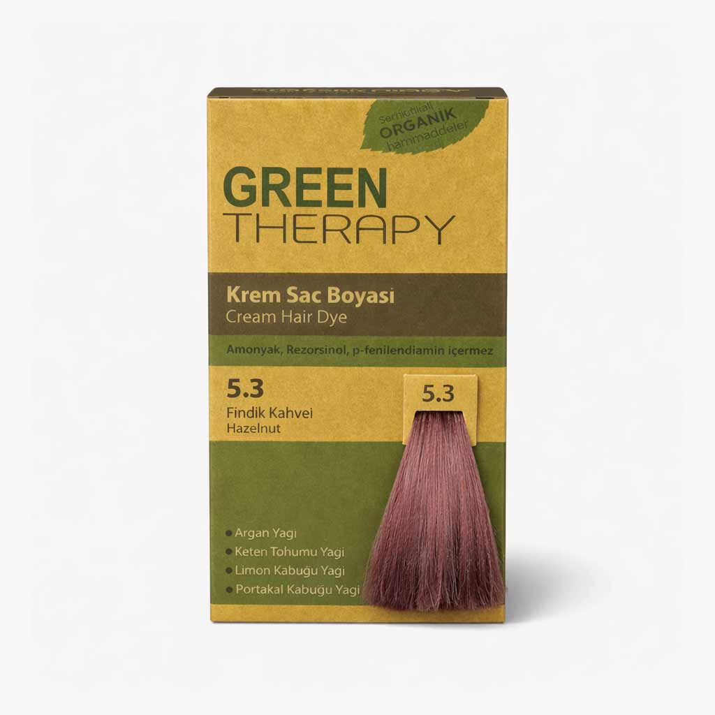 Green Therapy Cream Hair Dye 5.3 Hazelnut Brown – Ammonia-Free with Natural Oils