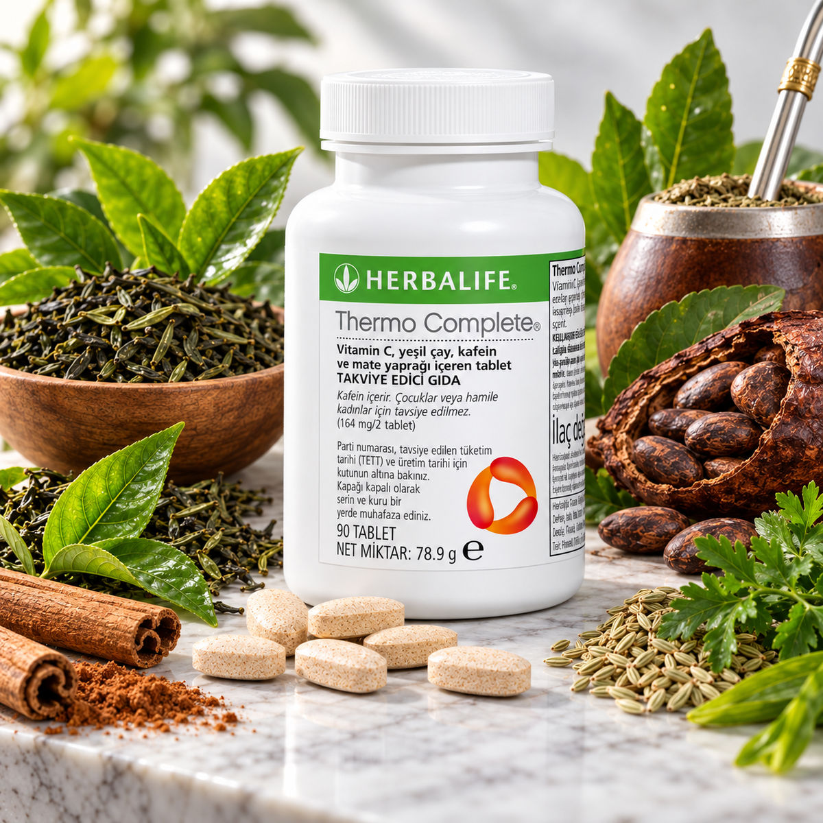 Herbalife Thermo Complete Botanical Supplement with Caffeine & Vitamin C - 90 Tablets