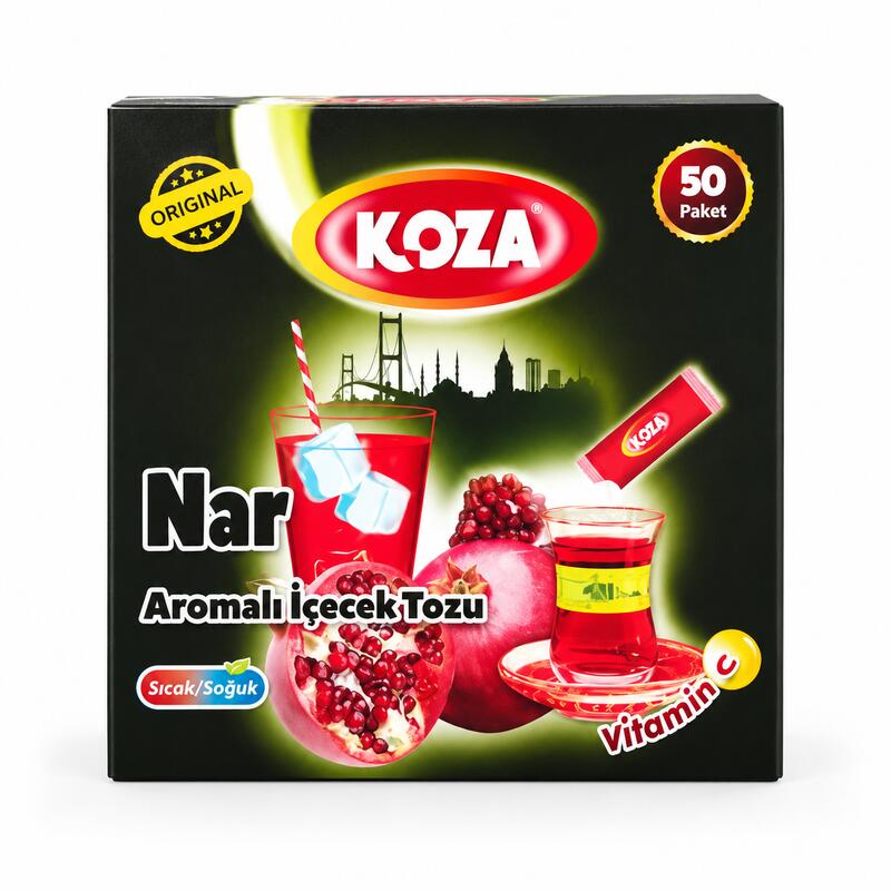 كوزا مسحوق مشروب بنكهة الرمان - 50 ظرف 