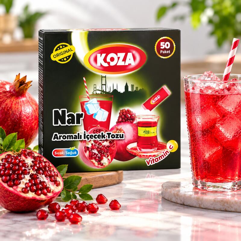 كوزا مسحوق مشروب بنكهة الرمان - 50 ظرف 