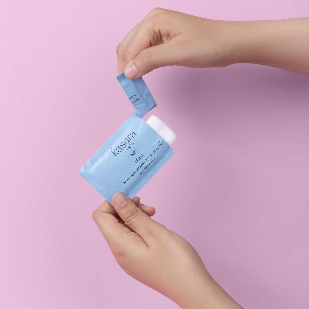 Kasara Allure Scented Hand Wipes Lemon & Bergamot - 60 Pack