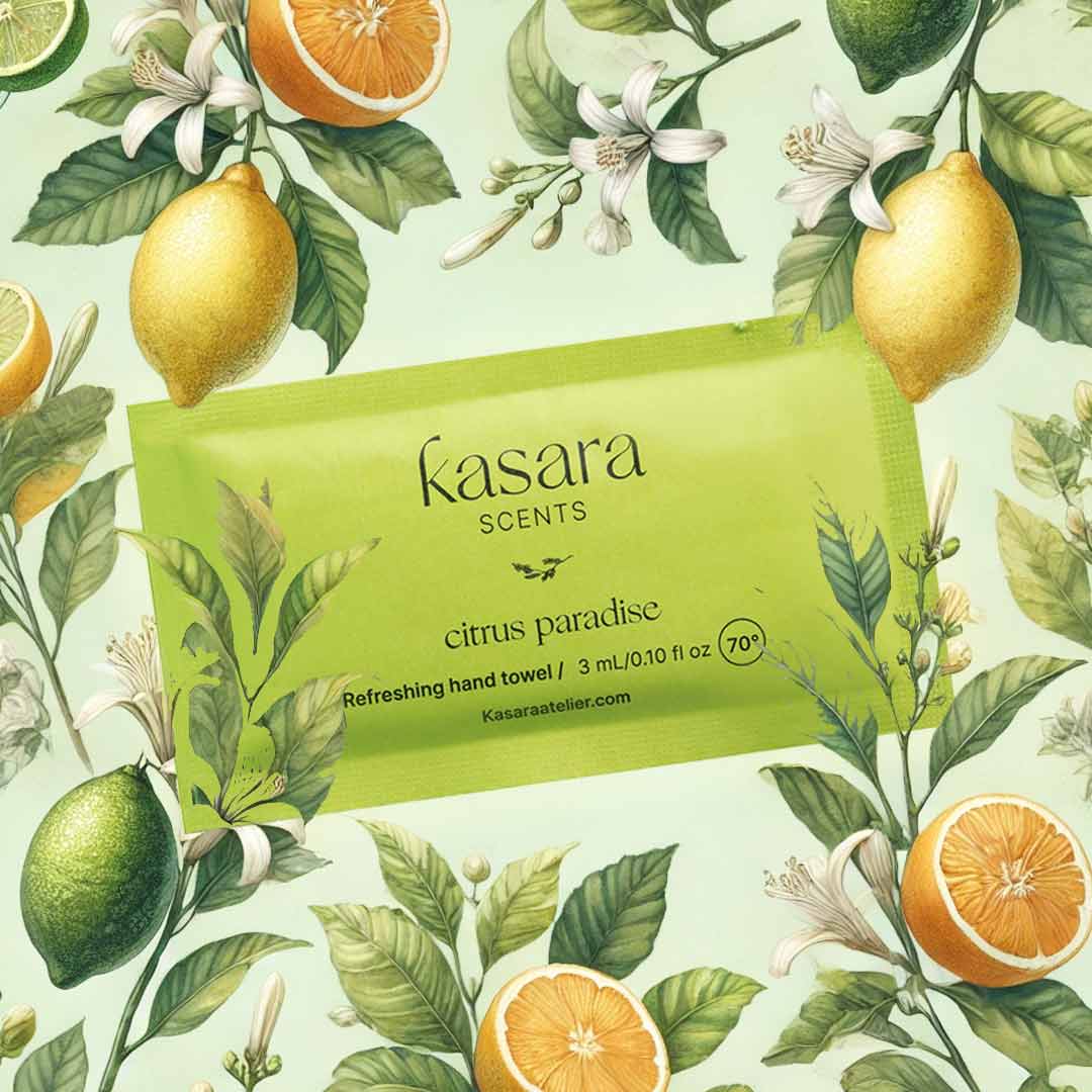 Kasara Citrus Paradise Scented Hand Wipes Lime Fruit - 60 Pack