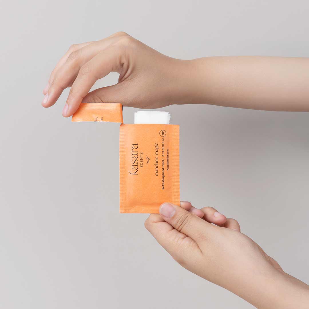 Kasara Mandarin Magic Scented Hand Wipes Tangerine - 60 Pack