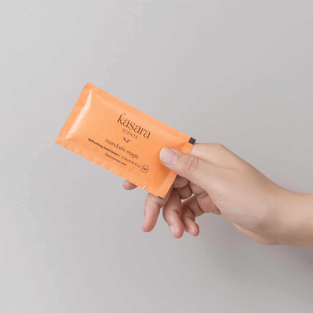 Kasara Mandarin Magic Scented Hand Wipes Tangerine - 60 Pack