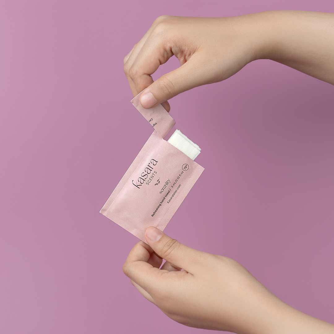 Kasara Serenity Scented Hand Wipes Warm Musk - 60 Pack