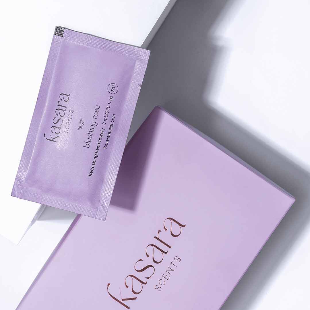 Kasara Blushing Rose Scented Hand Wipes Rose Violet - 60 Pack