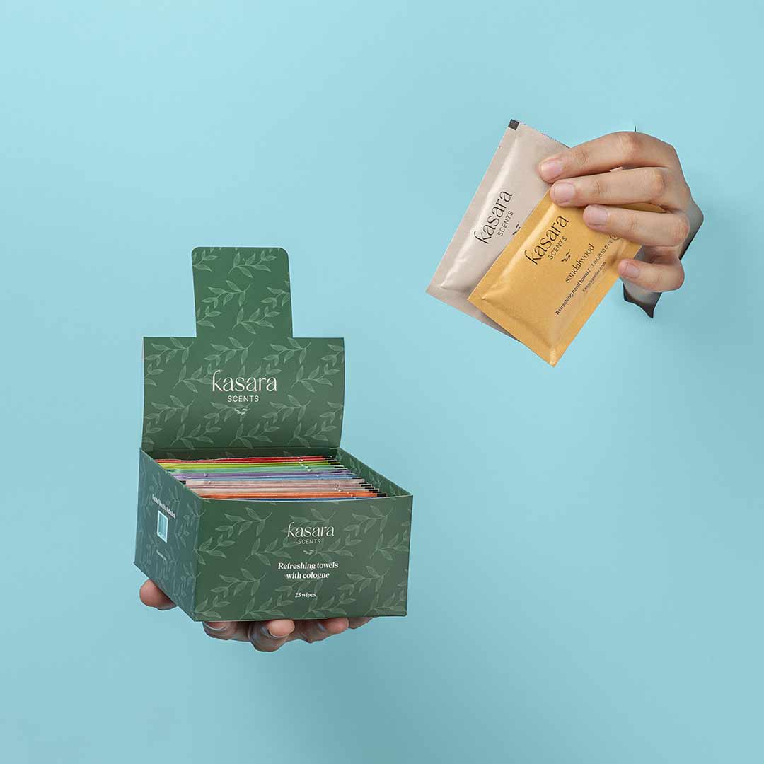 مناديل كسارا Kasara المعطرة بروائح متنوعة - علبة 25 ظرفًا و10 روائح