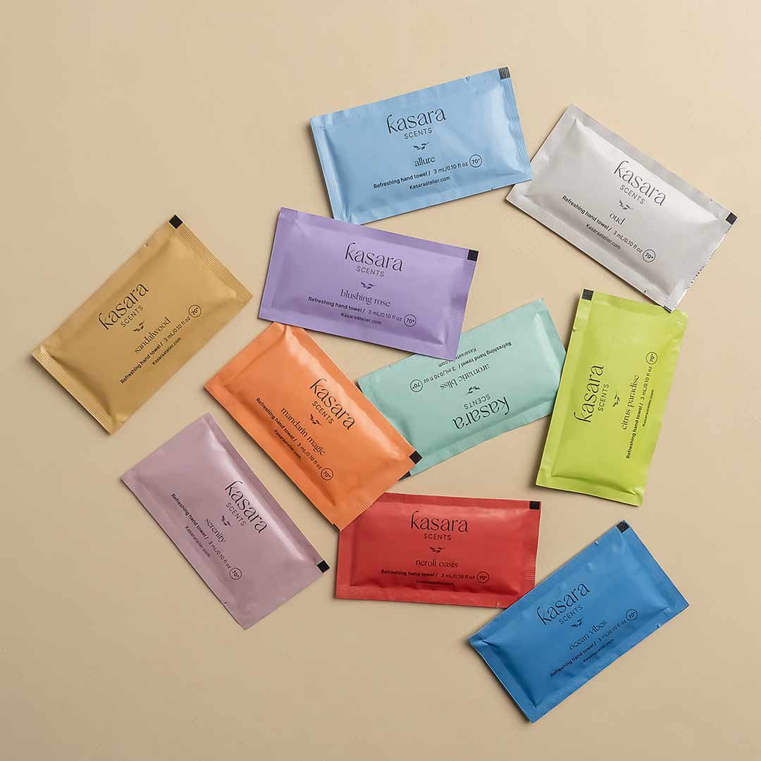مناديل كسارا Kasara المعطرة بروائح متنوعة - علبة 25 ظرفًا و10 روائح