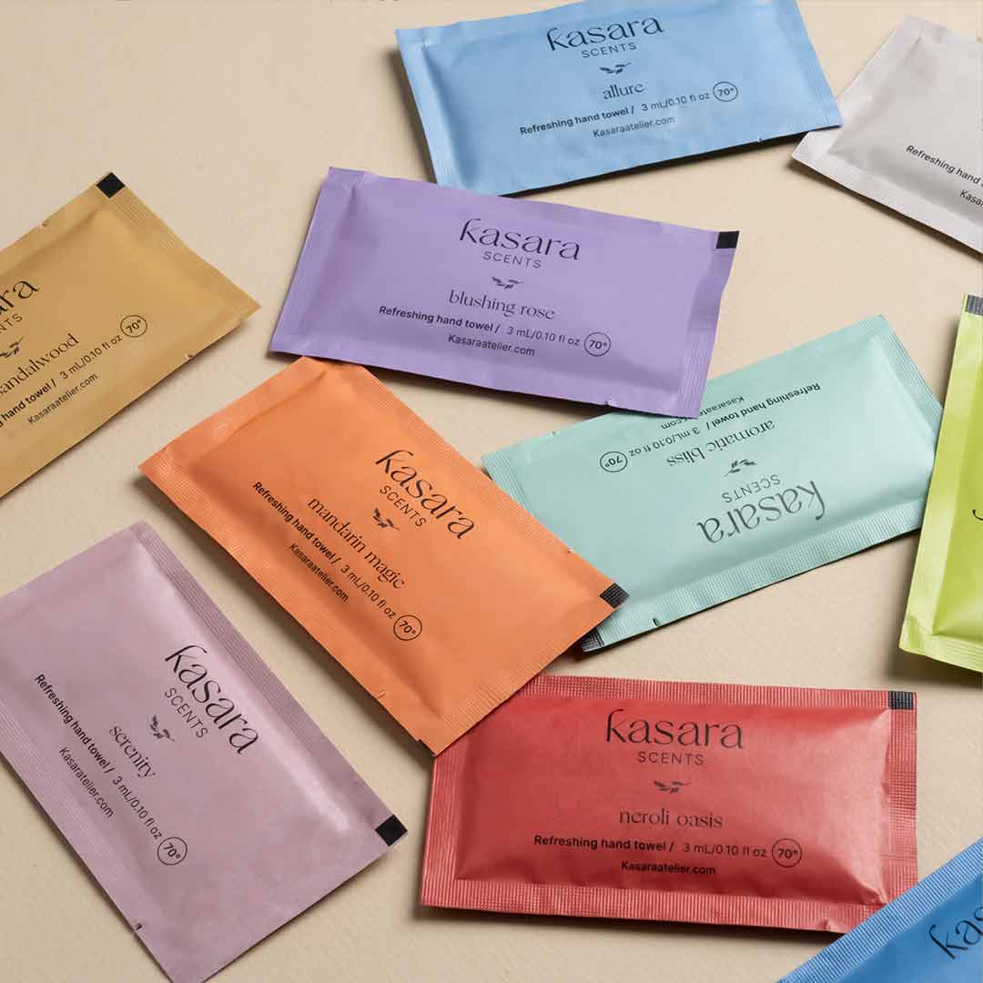 Kasara Premium Fragrance Wipes Gift Box 10 Scents - 60 Wipes