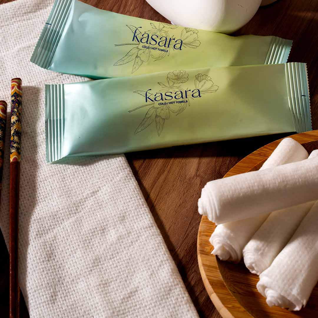 Kasara Cotton Flower Hot & Cold Scented Towel - 95% Purified Water