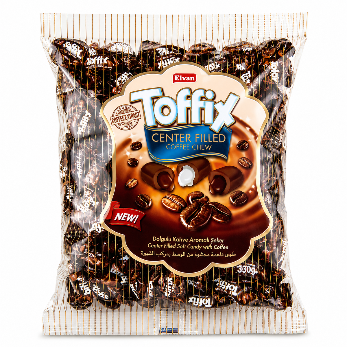 Elvan Tofix Soft Toffee Candies with Coffee-Flavored Filling - 330 g