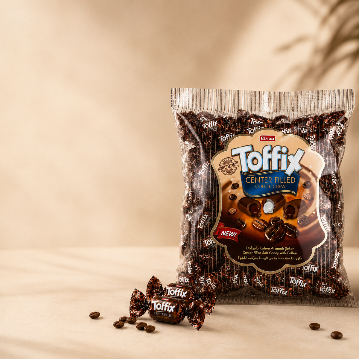 Elvan Tofix Soft Toffee Candies with Coffee-Flavored Filling - 330 g