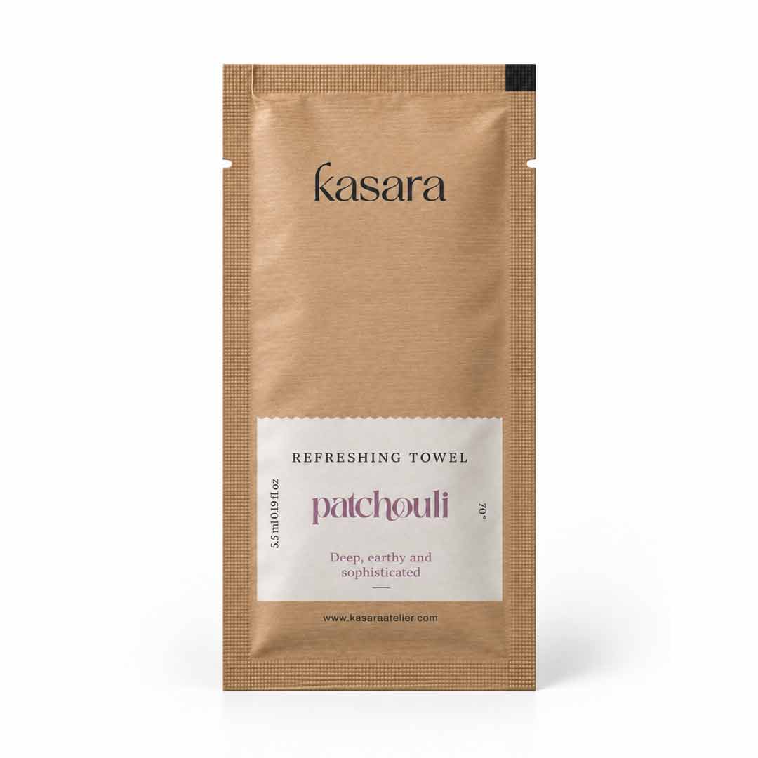 Kasara Patchouli Scented Towels 70% Alcohol - Individually Wrapped