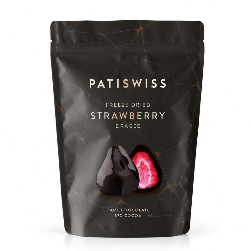 Patiswiss Dark Chocolate Strawberry Dragees – 80 g