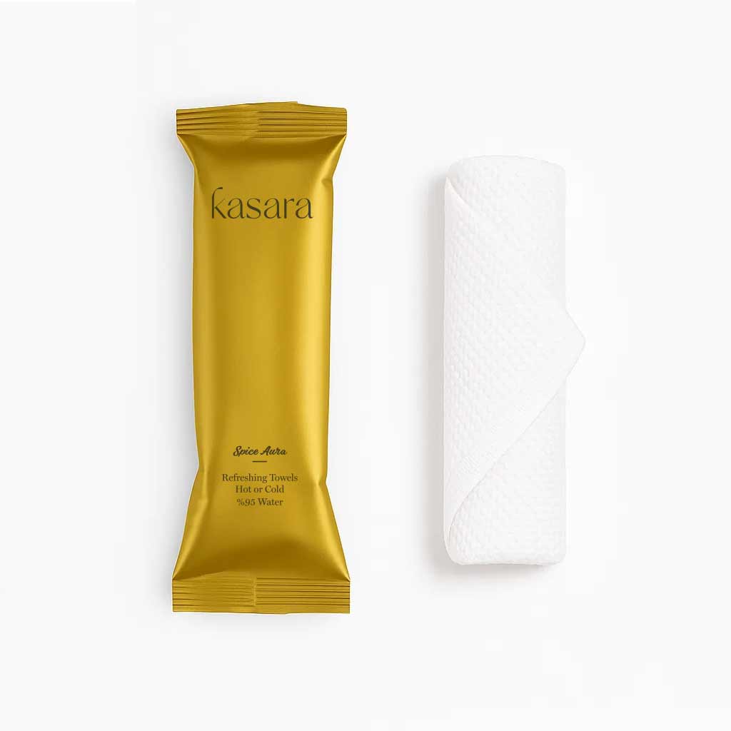 منشفة كسارا Kasara Amber Spice المعطرة خالية من الكحول - ساخنة أو باردة