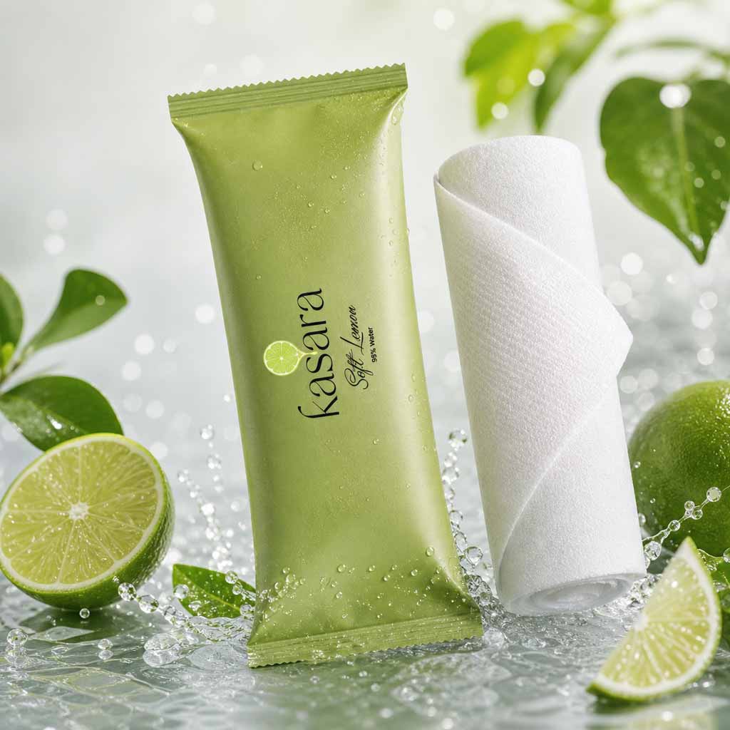 Kasara Soft Lime Scented Wet Towel Alcohol-Free - Hot or Cold Use