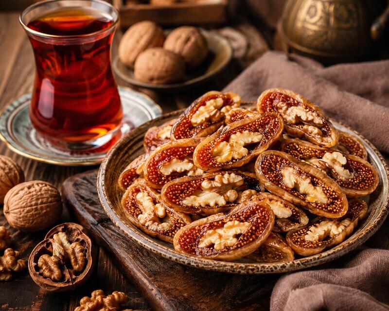 Turkish Dried Figs with Walnuts - Dried Fruit & Nut Mix - 500 g