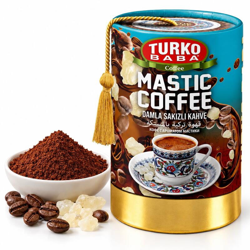 Turko Baba Turkish Coffee with Mastic Flavor, Fine Grind, 200g