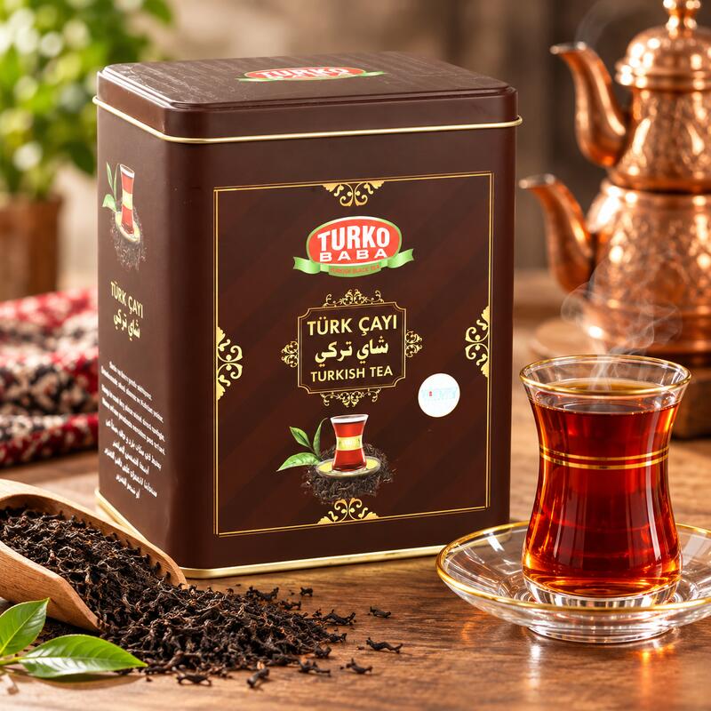 Turko Baba Turkish Black Tea Leaves, Traditional Loose Tea, 500g Tin