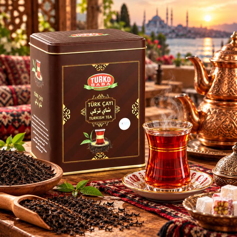 Turko Baba Turkish Black Tea Leaves, Traditional Loose Tea, 500g Tin