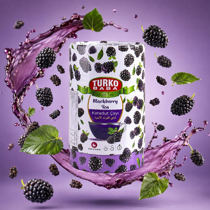 Turkobaba Instant Black Mulberry Fruit Tea with Dried Fruit Pieces - 200g