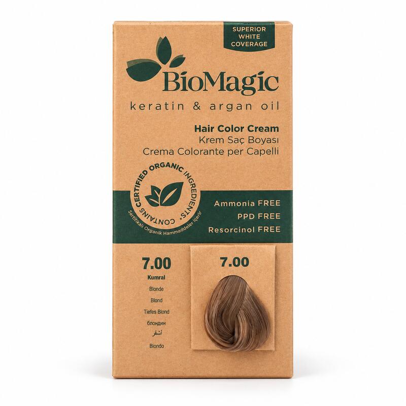 BioMagic Dark Blonde 7.00 Permanent Hair Dye Cream with Argan Oil