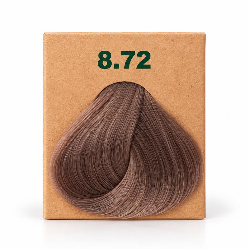 BioMagic Light Ash Brown 8.72 Permanent Hair Dye Cream with Argan Oil
