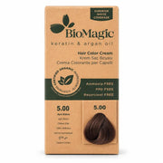 BioMagic Light Brown 5.00 Permanent Hair Dye Cream with Argan Oil
