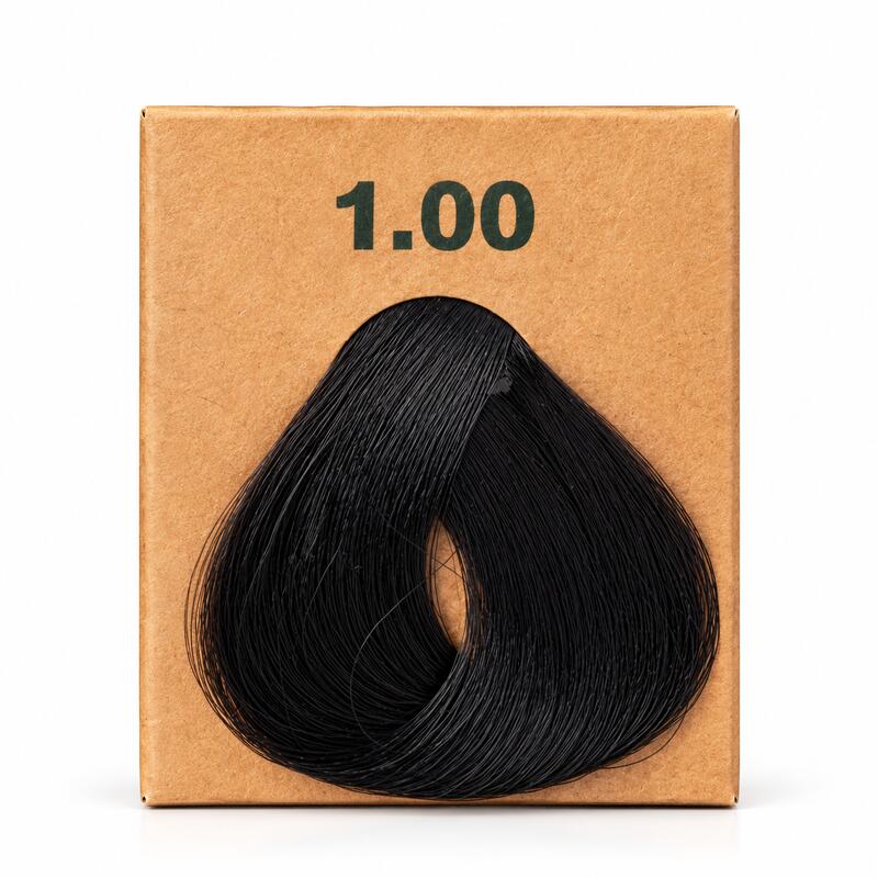 BioMagic Natural Black 1.00 Permanent Hair Dye Cream with Keratin and Argan Oil